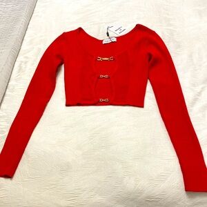 Shades of blonde long sleeves crop top brand new